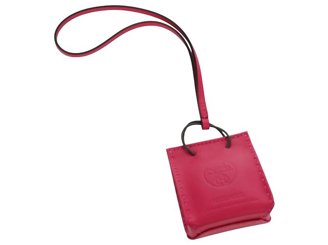Hermès HERMES Borsa Charm Arancione Pelle Rosa Auth BSZ504M