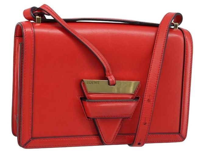 Borsa a Spalla LOEWE in Pelle Rossa e Oro Auth ki6486 Rosso D'oro