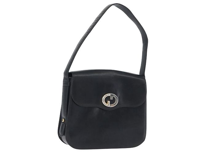 Gucci Borsa a Spalla in Pelle Blu Navy Oro Auth ARZ157 D'oro