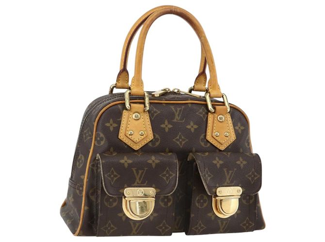 LOUIS VUITTON Bolsa de Mão Monogram Manhattan PM M40026 LV Auth ARZ609A Monograma