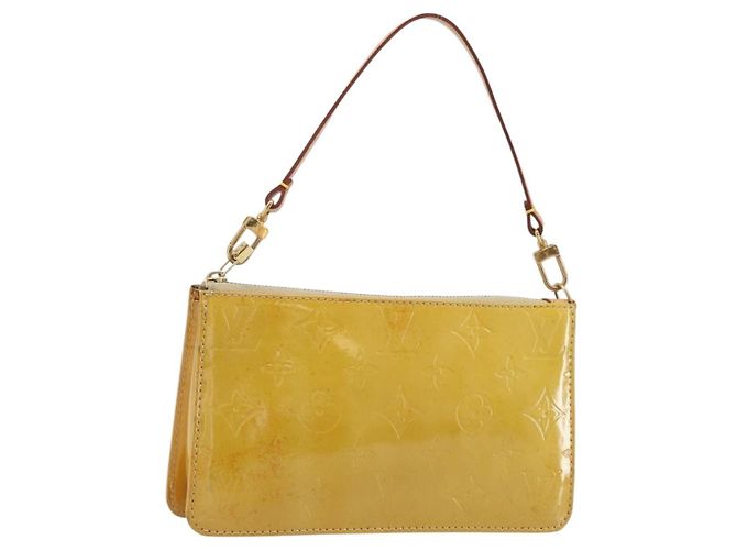 LOUIS VUITTON Bolsa Lexington Monogram Vernis Beige M91010 LV Auth ARZ319