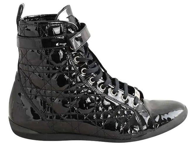 Cannage Dior Schwarze Schnürschuhe