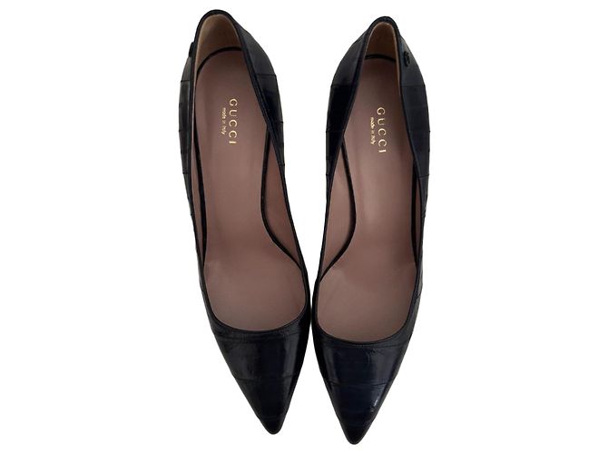 Gucci blaue Leder High Heels