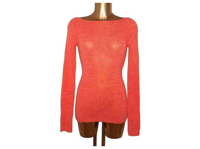 Autre Marque Korallenfarbener Pullover mit langen Ärmeln
