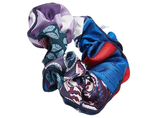 Accesorio para el cabello de seda Claudia de Hermès Azul