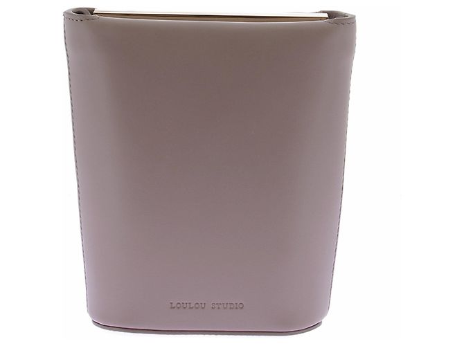 Autre Marque Mini bolso taupe de cuero Castaño