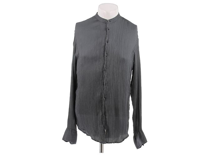 Emporio Armani Grau Seidenhemd