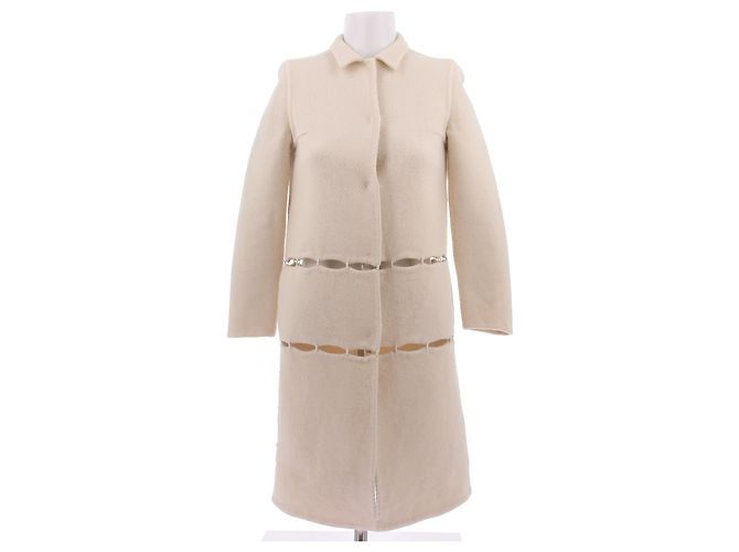 Prada Weißer Wollmantel