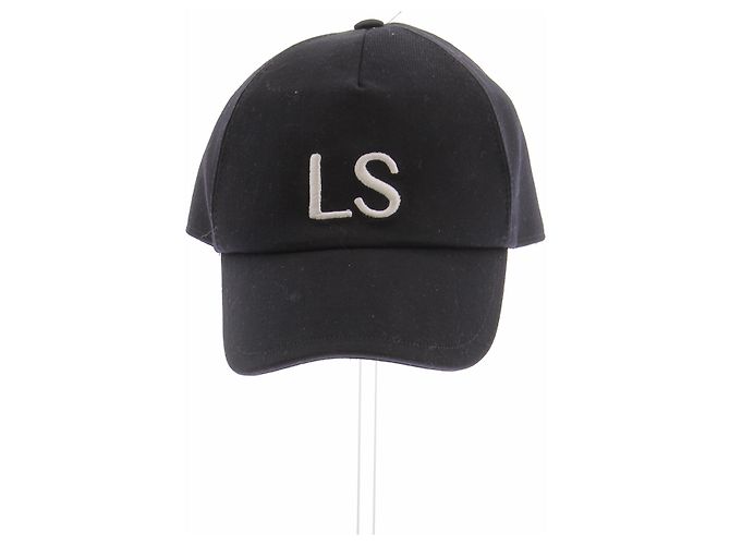 Gorra Luisa Spagnoli negra de algodón con logo blanco Negro