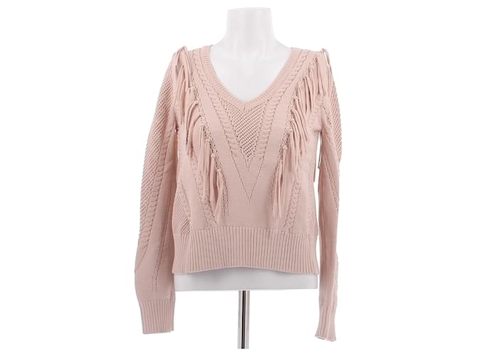 Maje Pullover rosa mit Fransen Pink 