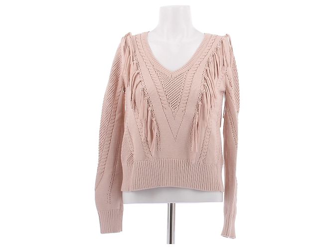 Pull Maje rose à franges