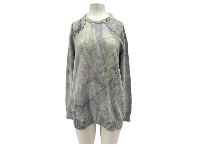 Autre Marque Pull vert bleu en cachemire