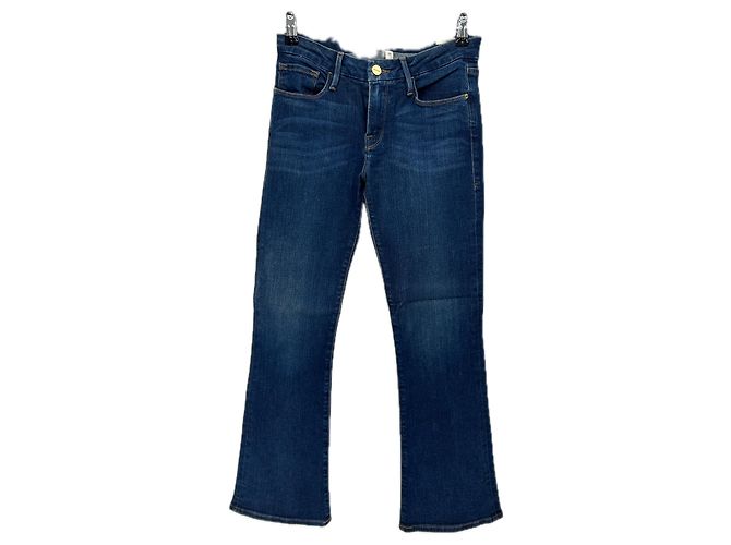 Frame Denim Jean "Le cropped mini boot" Azul 