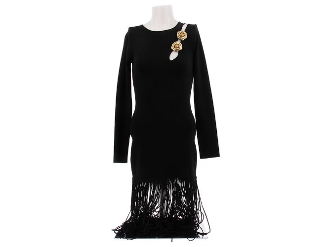Autre Marque Fransen-Kleid "Rosette" in Schwarz