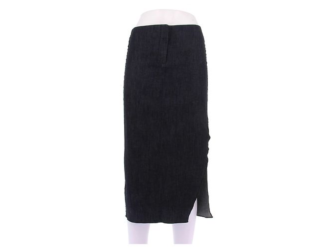 Autre Marque Falda de mezclilla negra de algodón NICOLE FARHI Negro