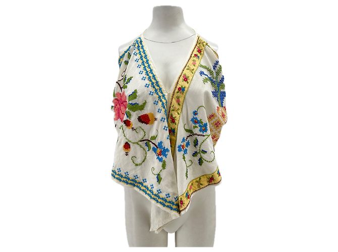 Farm Rio Top de algodão bordado com nó