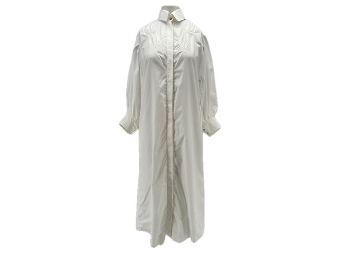 Autre Marque Abito lungo a camicia bianco in cotone HANANE HOTAIT