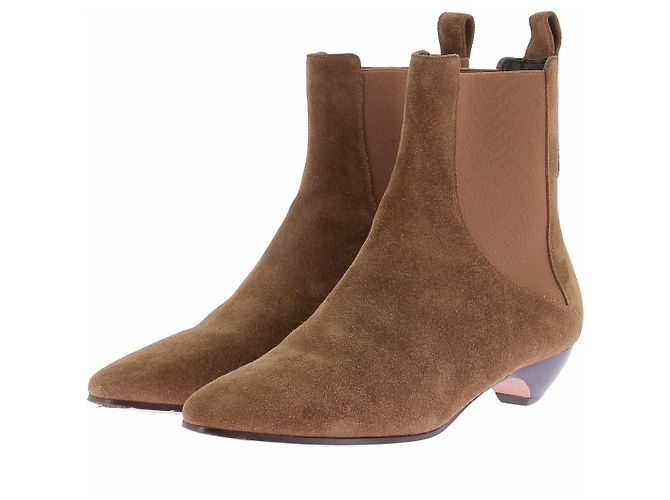 Autre Marque Botines camel de ante Castaño
