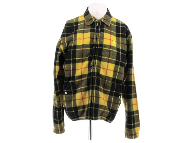 Polo Ralph Lauren Karierte Fleecejacke in Gelb und Schwarz