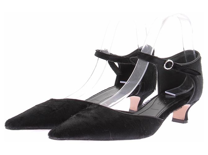 Aeyde Tacchi neri in pelliccia Nero
