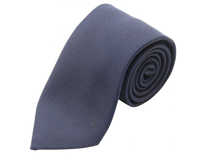 Corbata Louis Vuitton, seda, hombre, azul marino.