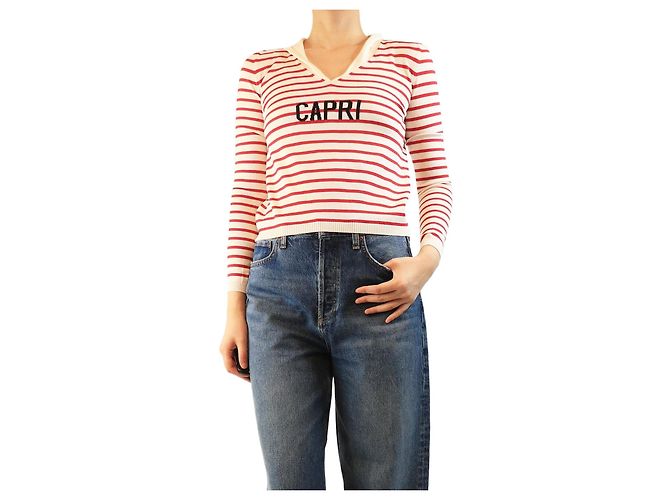Dior Pull en maille fine à rayures - taille UK 8 Multicolore