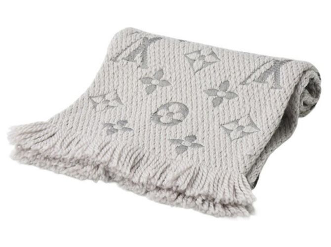 Sciarpa Mania Louis Vuitton per Donne, Lana x Seta, Grigio, Marrone