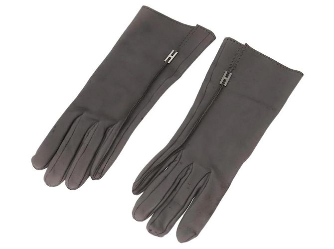Luvas de couro cinza Hermès