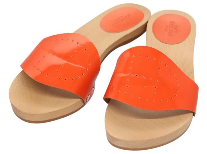 Sandali Hermès in pelle arancione