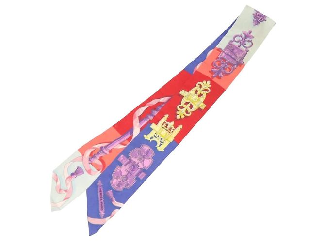 Pañuelo Twilly Hermès de seda azul