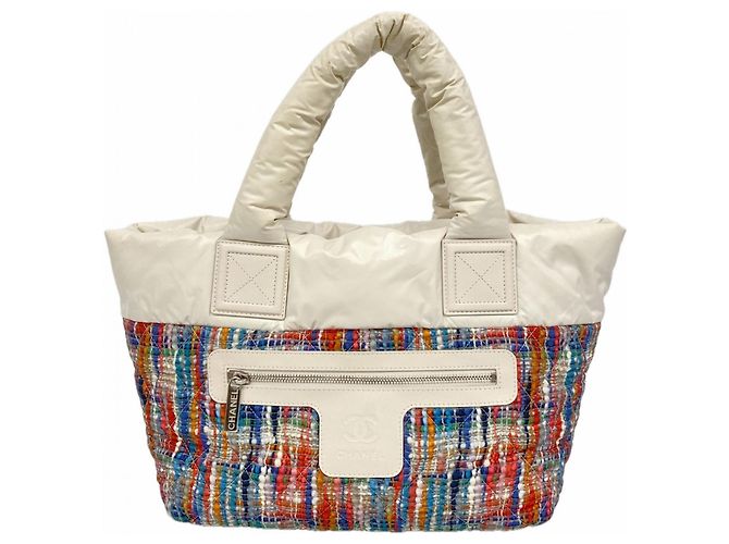 Borsa Tote in Nylon Coco Cocoon di Chanel Bianco Multicolore