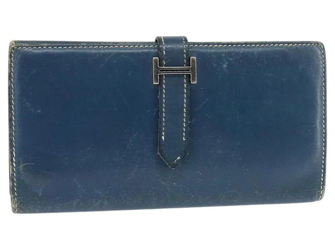 Hermès Kelly Wallet Blue Leather