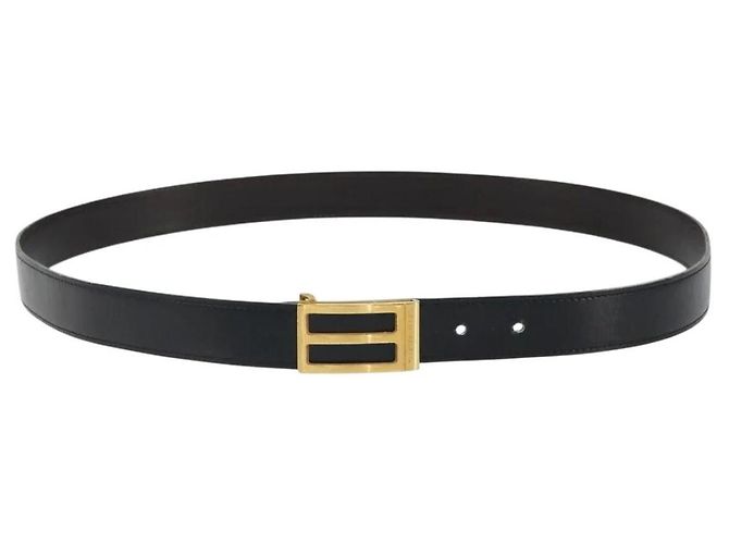 Cinto de couro preto e dourado 24/32mm Hermès