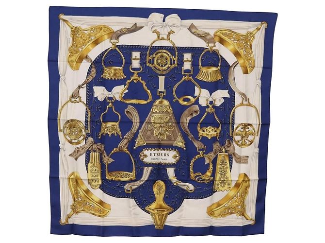 Sciarpa Hermès Carré 90 Blu