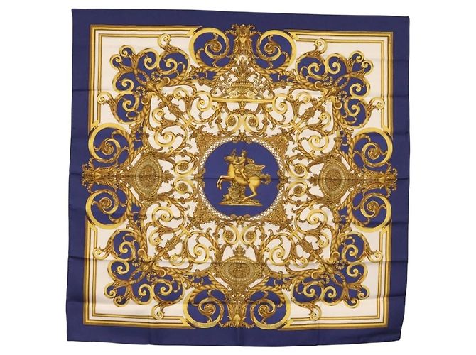 Sciarpa Hermès Carré 90 Blu