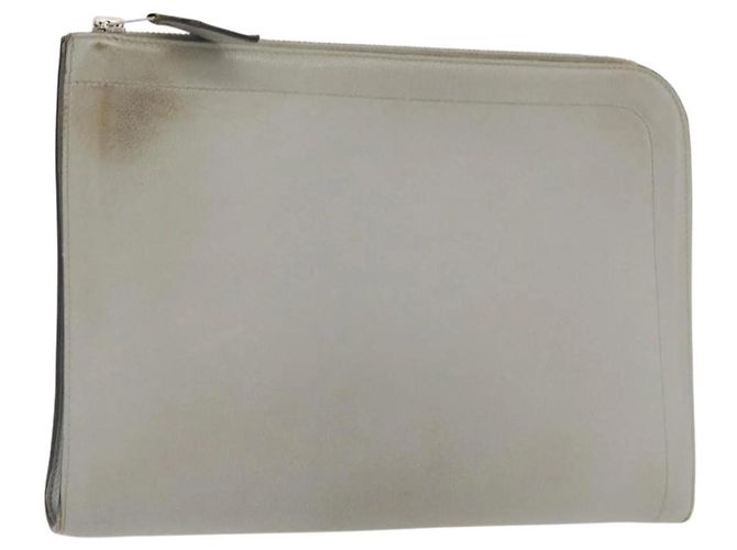 Hermès Zip Tablet Clutch Grau