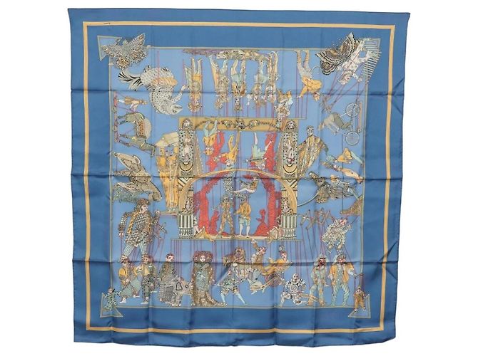 Sciarpa Hermès Carré 90 Blu