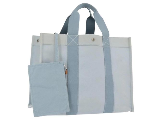 Bolso Tote Bora GM Hermès Azul de Algodón