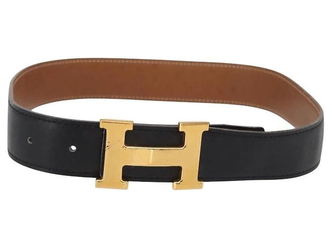 Hermès Hermes H Constance Reversible Belt Leather Black