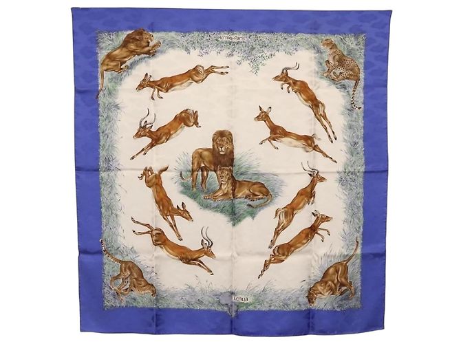 Sciarpa Hermès Carré 90 Blu 