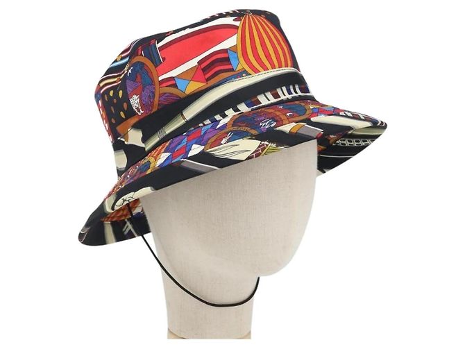 Cappello Hermès in seta multicolore 