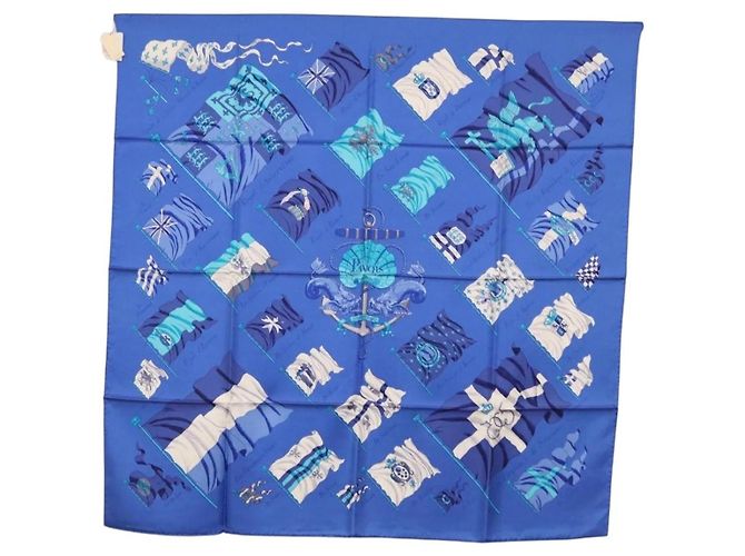 Sciarpa Hermès Carré 90 Blu 