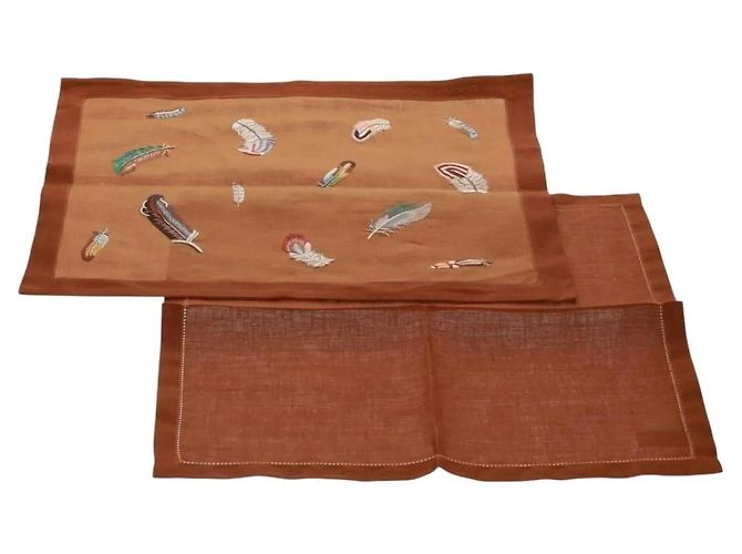 Tischset aus braunem Canvas von Hermès
