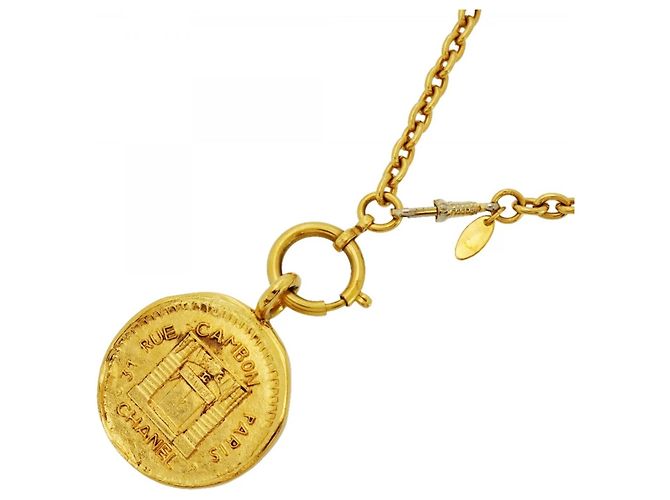 Collar Baño de Oro Chanel Cambon Circle Dorado