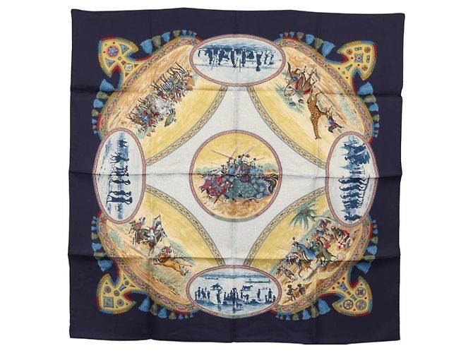 Sciarpa Hermès Carré 90 Blu 