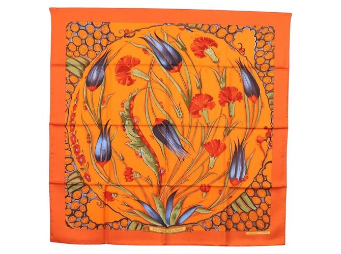Lenço Hermès Carré 90 Laranja