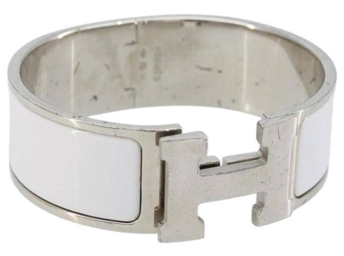 Pulseira Click Crack de metal branco Hermès
