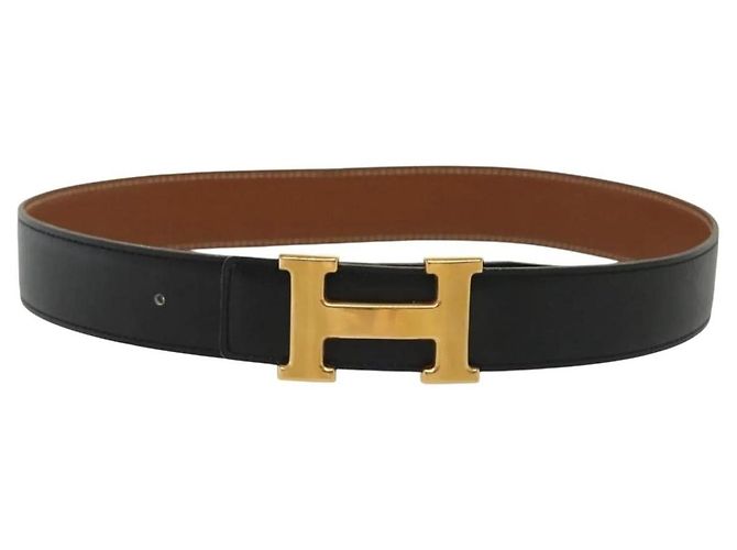 Hermès Constance H Gürtel Schwarz 