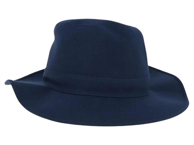 Hermès Hermes Hat Linen Navy Blue