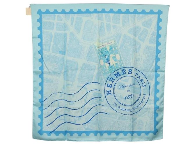 Sciarpa Hermès Carré 90 Blu